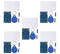 Diitao 5pcs RFID Kit - Mifare RC522 RF IC Card Reader Module and S50 Blank Card and Key Ring for Arduino Raspberry Pi