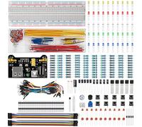 Diitao Electronic Component Basic Starter Kit, Electronic Fun Kit with Breadboard,Bundle,Power Supply, Jumper Wires, Resistors, LED Come with Plastic Box
