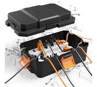 Diivoo Waterproof Electrical Boxes Outdoor, Weatherproof Plug Box, Outside Cable Connection Socket Enclosure for Power Strip, Outdoor electrics, Extension Leads, Holiday Garden String Lights (Large)