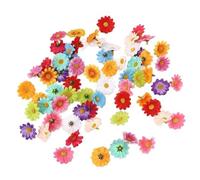 DiiWmme 100PCS Artificial Daisy Flowers, Silk Double Layer 12-Petal Design with Vibrant Mixed Colors, Perfect for DIY Crafts, Wedding Centerpieces, Home Decor, 4cm Realistic Mini Blooms (100pcs)