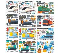 DiiWmme 16Pcs Make Your Own Train Stickers for Kids, Mix and Match DIY Cartoon Train Stickers, Fun Party Favors, Birthday Gifts, Classroom Activities (Car)