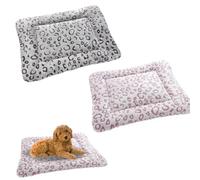 DiiWmme 2 Pcs Guinea Pig Bed Mat,Warm Fluffy Rabbit Bed Small Animal Plush Bedding,Washable Guinea Pig Bedding Mat Sleeping Pad Indoor for Kitten Rabbit Chinchilla Hamster,35x26cm(Leopard Print)