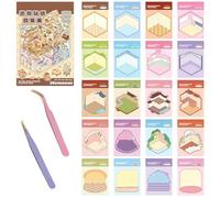 DiiWmme 20 Sets DIY 3D House Stickers Kit, Creative Therapy for Adults Kids, Miniature Scenes with Tweezers, Stress Relief Craft Activity, Cartoon Home Decoration Stickers (Style-1)