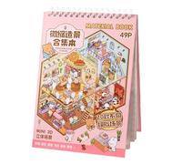 DiiWmme 20 Sets of DIY 3D House Stickers, Creative Miniature Scene Sticker Book for Adults and Kids, Stress Relief Sticker Scenes (Suitable for Children 3+) (B)