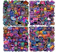 DiiWmme 200 Pcs Neon Stickers Pack, Cool Waterproof Vinyl Stickers for Kids Adults Teens, Laptop Stickers for Scrapbook Journal, Skateboard, Water Bottle, Luggage, Teacher Reward Prizes for Children