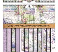 DiiWmme 24 Sheets Floral Scrapbook Paper，6x6 Inch Vintage Patterned Craft Paper for Scrapbooking, Decoupage, Card Making, DIY Journaling and Photo Albums (K)