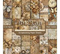 DiiWmme 24 Sheets Floral Scrapbook Paper，6x6 Inch Vintage Patterned Craft Paper for Scrapbooking, Decoupage, Card Making, DIY Journaling and Photo Albums (Butterfly)