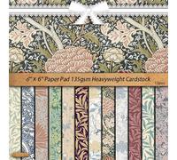 DiiWmme 24 Sheets Floral Scrapbook Paper，6x6 Inch Vintage Patterned Craft Paper for Scrapbooking, Decoupage, Card Making, DIY Journaling and Photo Albums (J)