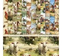 DiiWmme 24 Sheets Vintage Animal Scrapbook Paper, 6x6 Inch Premium Patterned Craft Paper for Scrapbooking, Card Making, Decoupage, DIY Journaling and Photo Albums (Animal B)