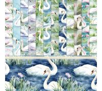 DiiWmme 24 Sheets Vintage Animal Scrapbook Paper, 6x6 Inch Premium Patterned Craft Paper for Scrapbooking, Card Making, Decoupage, DIY Journaling and Photo Albums (Swan)