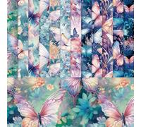 DiiWmme 24 Sheets Vintage Animal Scrapbook Paper, 6x6 Inch Premium Patterned Craft Paper for Scrapbooking, Card Making, Decoupage, DIY Journaling and Photo Albums (Butterfly)