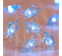DiiWmme 2M 20LED Ocean String Lights Battery Operated, Seahorse Starfish Shell Fairy Lights for Indoor Outdoor Decor, Christmas, Bedroom, Party, Garden, Aquarium Wall (Sea Turtle)