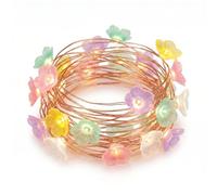 DiiWmme 2M Cherry Blossom Fairy Lights 20 LED Battery Operated Flower String Lights Indoor Decor for Bedroom Wedding Party Girls Room Christmas Gift (Macarons, 2Pack)