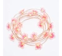 DiiWmme 2M Cherry Blossom Fairy Lights 20 LED Battery Operated Flower String Lights Indoor Decor for Bedroom Wedding Party Girls Room Christmas Gift (Pink A, 1Pack)
