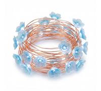 DiiWmme 2M Cherry Blossom Fairy Lights 20 LED Battery Operated Flower String Lights Indoor Decor for Bedroom Wedding Party Girls Room Christmas Gift (Blue, 2Pack)