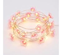 DiiWmme 2M Cherry Blossom Fairy Lights 20 LED Battery Operated Flower String Lights Indoor Decor for Bedroom Wedding Party Girls Room Christmas Gift (Purple, 2Pack)