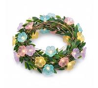 DiiWmme 2M Green Leaf Cherry Blossom Fairy Lights 20LED,Battery Operated Flower String Lights for Bedroom Decor,Indoor Spring Christmas Decorations,Romantic Gift for Girls Room,Wedding,Party(Macarons)