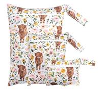 DiiWmme 3-Pack Waterproof Wet Dry Bags for Babies, Reusable Nappy Pouch with Zipper for Travel, Swimming, Beach, Camping and Gym, Multi-Size Organizer for Diapers, Swimwear and Clothes (A S+M+L)