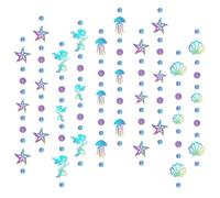 DiiWmme 30Ft Iridescent Rainbow Streamer Garland,3PC Holographic Party Decorations for Birthday, Wedding, outdoor party decorations, Under the Sea Theme and Holiday Celebrations (Star)