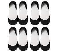 DiiWmme 4 Pairs No Show Ice Silk Socks for Women,Breathable Non Slip with Silicone Strips Invisiable Socks, Low Cut Liner Ankle Socks Ffor Loafers Sneakers Flats Boat Shoes High-Heel. (Cotton, Black)