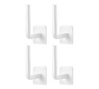 DiiWmme 4 Pcs Adhesive Hat Hooks for Wall Mounted,Baseball Cap Holder Hat Organizer,Multi-Purpose Cap Rack Hat Hanger Holder for Door Closet Bedroom,No Drilling (White)
