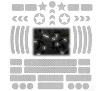 DiiWmme 42Pcs Reflective Stickers Kit, High-Intensity Waterproof Safety Reflective Tape for Night Visibility, Adhesive Reflectors for Bicycle, Bike Helmet, Car, Motorcycle, Scooter, Stroller (Silver)