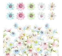 DiiWmme 50PCS Artificial Daisy Flowers, Silk Double Layer 10-Petal Design with Vibrant Mixed Colors, Perfect for DIY Crafts, Wedding Centerpieces, Home Decor, 3cm Realistic Mini Blooms