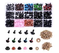 DiiWmme 560-Pack Safety Eyes and Noses for Crochet, Amigurumi Eyes with Washers for Stuffed Animals, Teddy Bears, DIY Plush Toy Making, Assorted Sizes 5mm to 12mm (Multicolor)