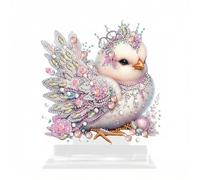 DiiWmme 5D Diamond Art Kit, DIY Diamond Painting Desktop Ornaments for Adults, Special Shaped Crystal Rhinestones Craft for Home Office Table Decor, Unique Stress Relief Gifts for Women Men (Bird)