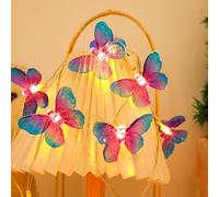 DiiWmme Butterfly String Lights, 10 LED Battery Operated Fairy Lights for Bedroom, 2M Butterfly Lights for Indoor Outdoor Wedding, Party, Garden, Birthday Decorations (Purple)