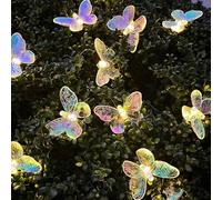 DiiWmme Butterfly String Lights, 10 LED Battery Operated Fairy Lights for Bedroom, 2M Butterfly Lights for Indoor Outdoor Wedding, Party, Garden, Birthday Decorations (Iridescent)