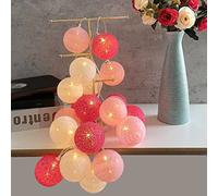 DiiWmme Cotton Ball Fairy Lights,3m/9.84Ft 20LED Battery Powered String Lights,Macaron Color Globe Fairy Lights,LED Fairy String Lights for Bedroom,Wedding,Party,Christmas Decorations(Ball C, 1 Pack)