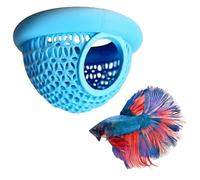 DiiWmme Floating Aquarium Hide Cave for Betta Fish, Safe Floating Tunnel Decor, Betta Hammock and Shrimp Hide for Fish Tank, Nano Aquarium Accessories to Encourage Breeding and Reduce Stress (Blue)