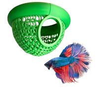 DiiWmme Floating Aquarium Hide Cave for Betta Fish, Safe Floating Tunnel Decor, Betta Hammock and Shrimp Hide for Fish Tank, Nano Aquarium Accessories to Encourage Breeding and Reduce Stress (Grenn)
