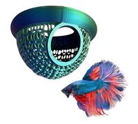 DiiWmme Floating Aquarium Hide Cave for Betta Fish, Safe Floating Tunnel Decor, Betta Hammock and Shrimp Hide for Fish Tank, Nano Aquarium Accessories to Encourage Breeding and Reduce Stress (Green)