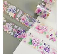 DiiWmme Handbook Decoration,Clear Flower Sticker Tape DIY Craft Material Decorative Stickers Scrapbooking Supplies Sticker Journal Accessories for Scrapbook,Planners,Bullet Journals (D)