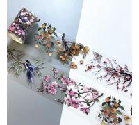 DiiWmme Handbook Decoration,Clear Flower Sticker Tape DIY Craft Material Decorative Stickers Scrapbooking Supplies Sticker Journal Accessories for Scrapbook,Planners,Bullet Journals(B)