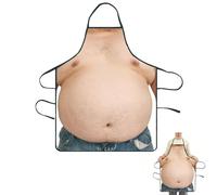 DiiWmme Hilarious 3D Muscle Man Apron, Funny Novelty Cooking Apron for Men, Waterproof Adjustable Chef & BBQ Apron, Creative Gift for Dad, Husband, Boyfriend for Christmas, Birthday, Party (Style D)