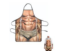 DiiWmme Hilarious 3D Muscle Man Apron, Funny Novelty Cooking Apron for Men, Waterproof Adjustable Chef & BBQ Apron, Creative Gift for Dad, Husband, Boyfriend for Christmas, Birthday, Party (Style B)