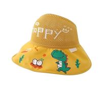 DiiWmme Kids Sun Hat Breathable Adjustable Uv Protection Summer Hat with Mesh,Wide Brim Neck Flap Bucket Hat Beach Cap Empty Visor hat for Kid Toddler 2-10 Years Girls. (Fabric, Yellow)