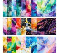 DiiWmme Scrapbook Paper 24 Sheets Marble Pattern, 6x6 Inch Decoupage Paper Sheets and Vintage Patterned Craft Papers for Scrapbooking, Card Making, DIY Arts and Crafts Supplies (24 Unique Designs) (B)