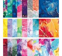 DiiWmme Scrapbook Paper 48 Sheets Marble Pattern, 6x6 Inch Decoupage Paper Sheets and Vintage Patterned Craft Papers for Scrapbooking, Card Making, DIY Arts and Crafts Supplies (24 Unique Designs) (C)