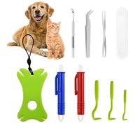 DiiWmme Tick Remover Tool Set, 9Pcs Portable Tick Pliers Human Tick Pliers, Painlessly Tick Remover Tools for Dogs, Humans and Cats, Safe Tick Tweezers Twister Kit