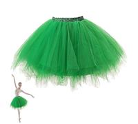 DiiWmme Women's Tulle Tutu Skirt for Parties Dancing, Elastic Waist Classic Skirt, Retro Design for Dress-up, Ballet Special Occasio, One Size (UK, Alpha, One Size, Regular, Regular, Grass Green)