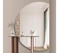Dijateman LED Explosion Proof Bathroom Mirror, Frameless Half Circle Backlit Wall Mirror, 3 Colors Antis-Fog Intelligent Dimmable, for Living Room, Entryway(Left,130 * 90cm)