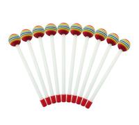 Dijedev 10 Pieces Lollipop Felt Drum Stick, 8.3 inch Timpani Mallets, Soft Foam Head Percussion Sticks, Rainbow Plastic Drumsticks Hand Percussion Toy for Adults Musical Instrument Accessories