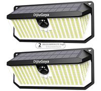 DijiuGoya Solar Security Lights Outdoor, 466 LED 4000Lm Ultra Bright, 270° Wide Motion Sensor, IP68 Waterproof, 3 Modes Dusk-to-Dawn Solar Flood Light for Driveway Fence Garden Garage, 2-Pack