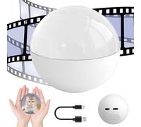 dijiusidy 2.7" Crystal Ball Video Player, Electronic 3D Memory Orb Ball, Personalized Crystal Ball Digital Display, Uploadable Videos & Photos, for Anniversary, Xmas, Birthday (White)