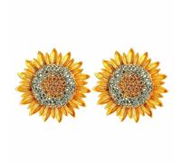 dijiusidy 2 Sunflowers Diamond Brooches Crystal Fashion Elegant Rhinestone Flower Accessories Alloy Exquisite Durable Clothing