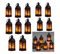 dijiusidy 2pcs Flickering Candlelight Lantern For Home And Garden European Style Decorative Lanterns Decorative Indoor Size, black*12PCS